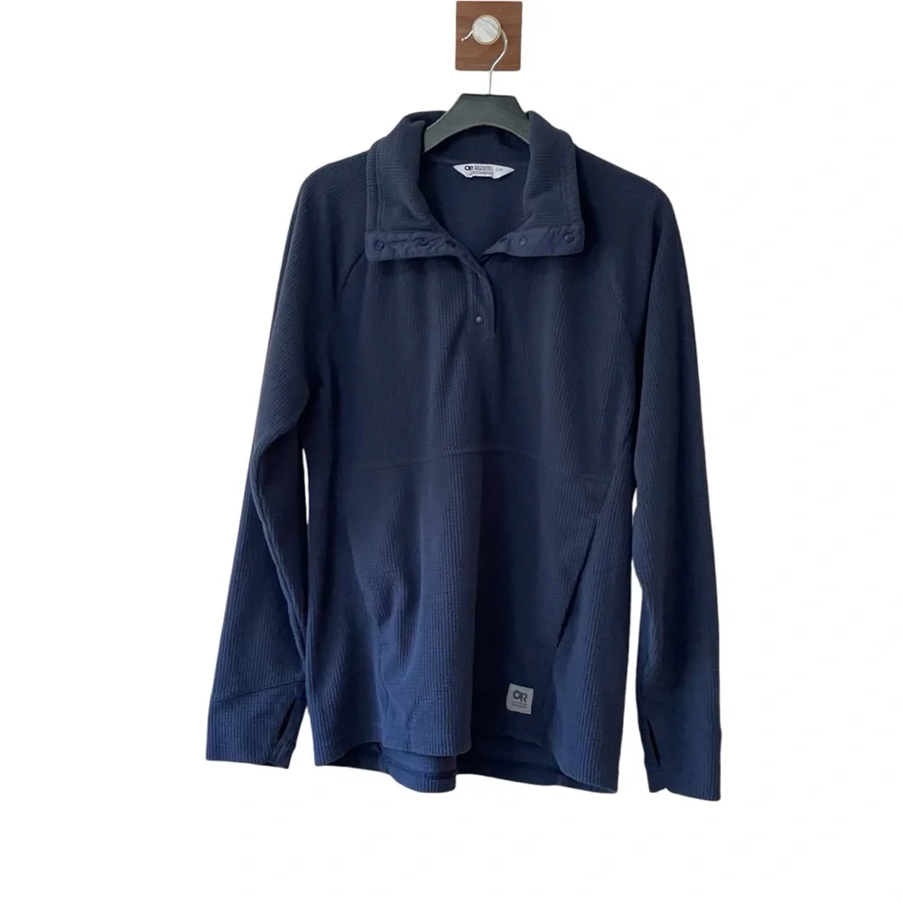 Outdoor Research Women’s Trail Mix Snap Pullover in‎ Naval Blue - Picture 2 of 14